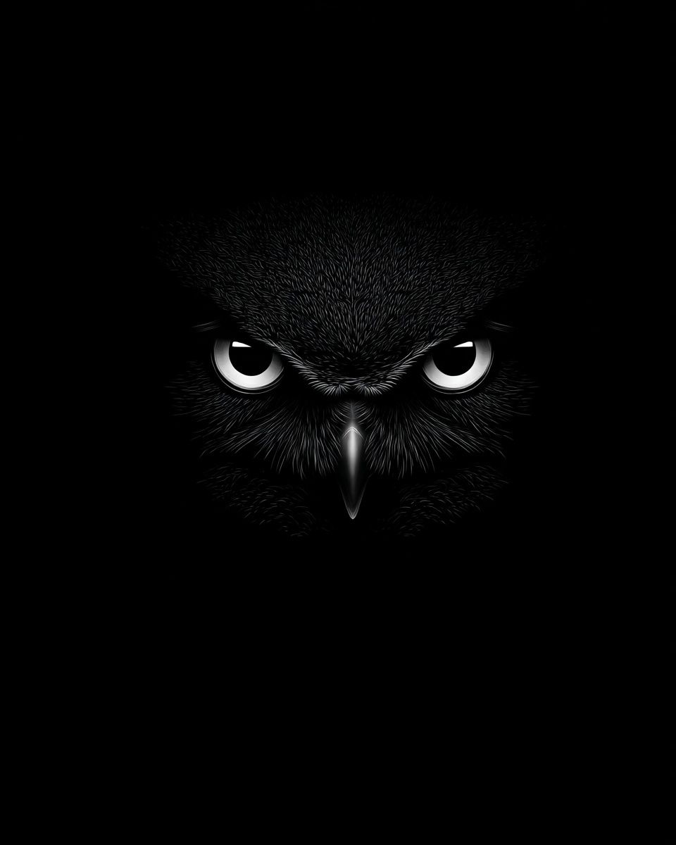 Owl Eyes Dark Wildlife Poster. poster — animals art