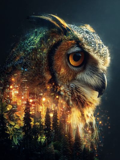 Majestic Owl — Digital Art Print. poster