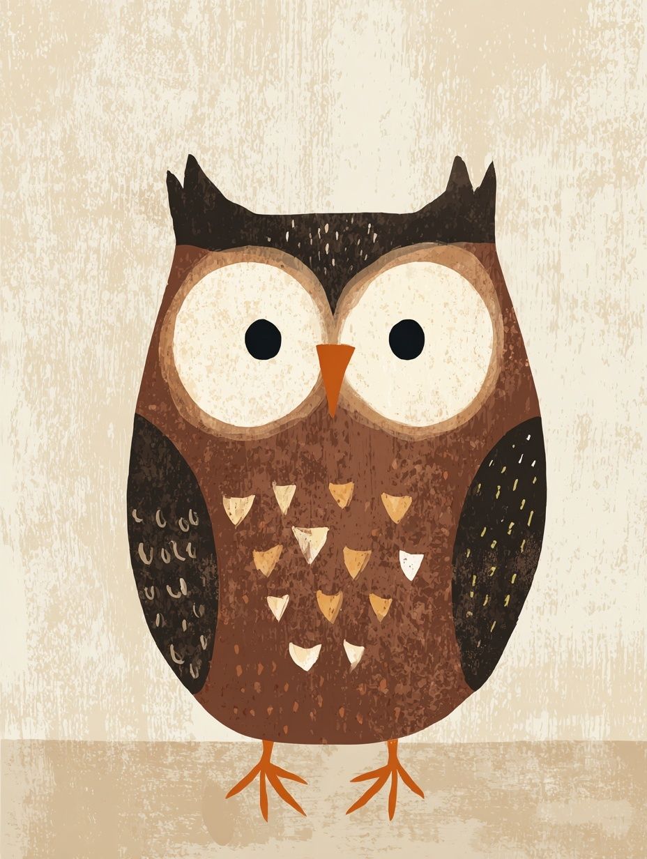 Cute Owl Illustration Poster. poster — illustration art