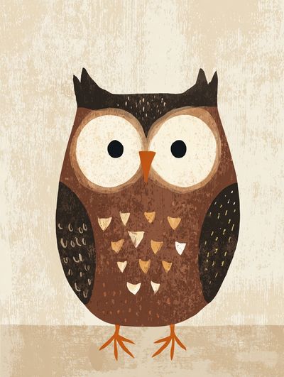 Cute Owl Illustration Poster. poster print