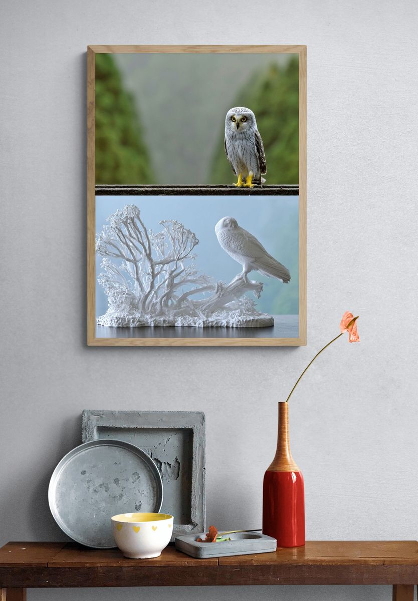 Snowy Owl Nature Photography Poster. — room view 3