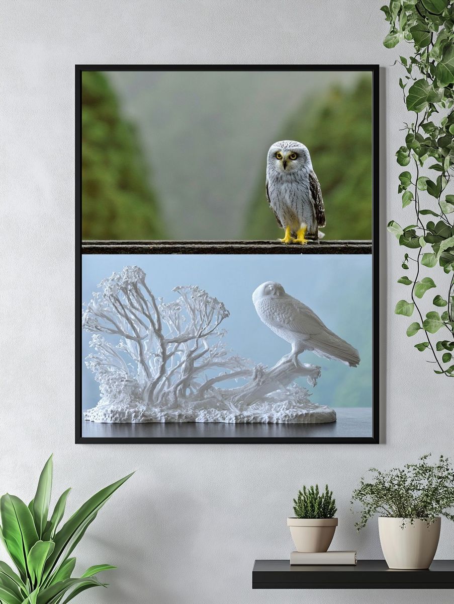 Snowy Owl Nature Photography Poster. — room view 4