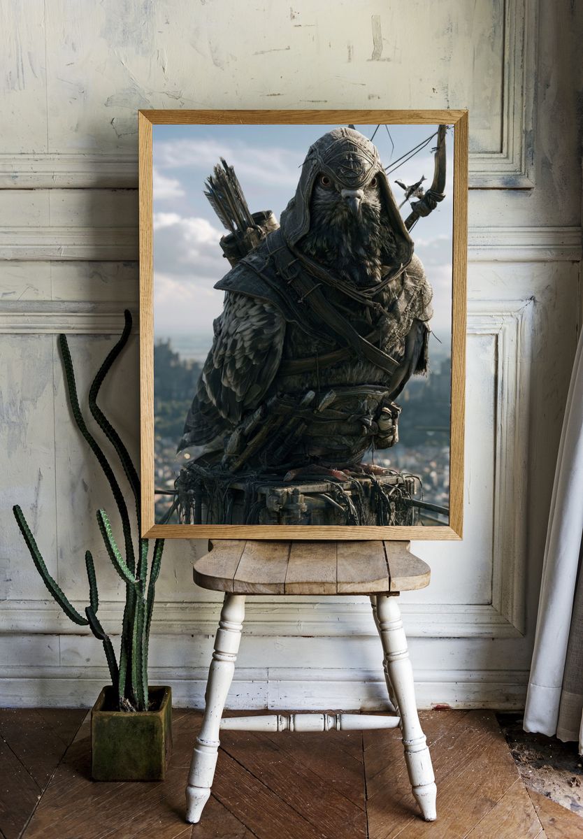Hooded Owl Archer Fantasy Poster. — room view 1