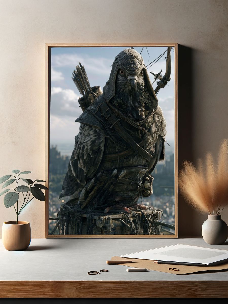 Hooded Owl Archer Fantasy Poster. — room view 2