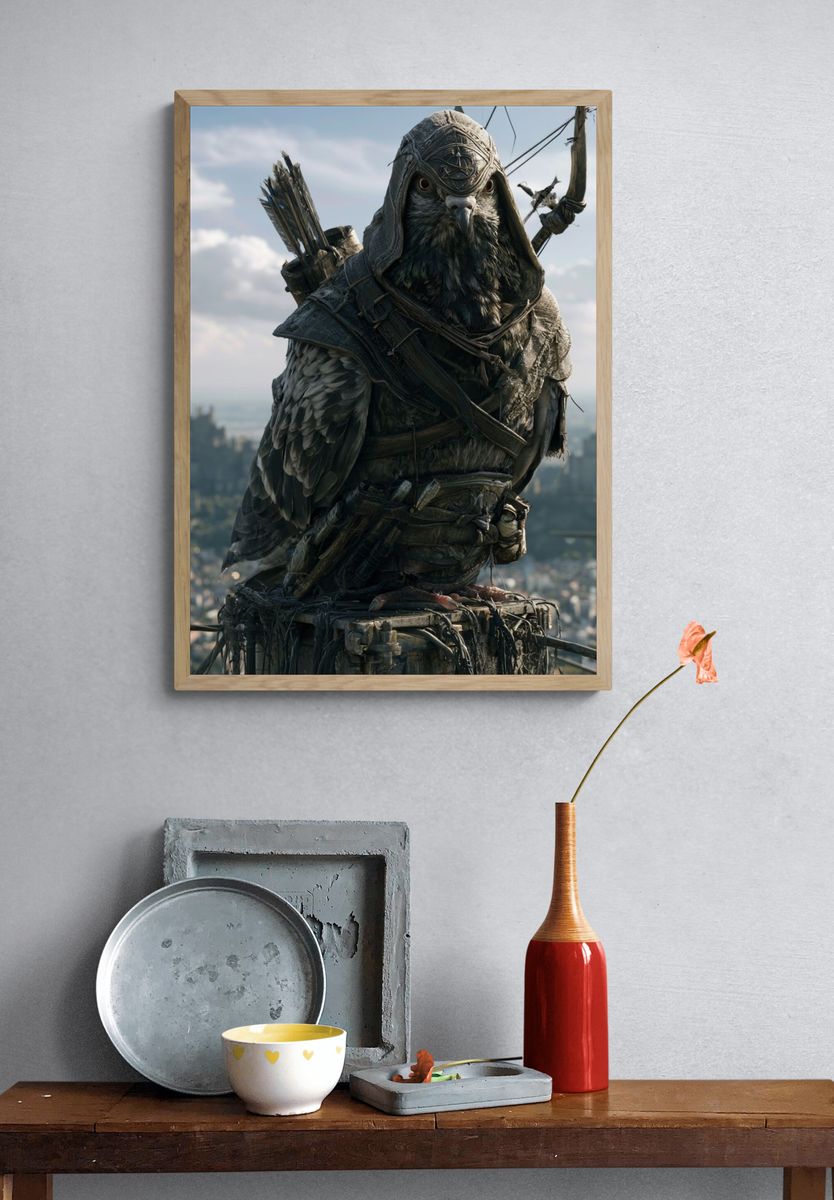 Hooded Owl Archer Fantasy Poster. — room view 3