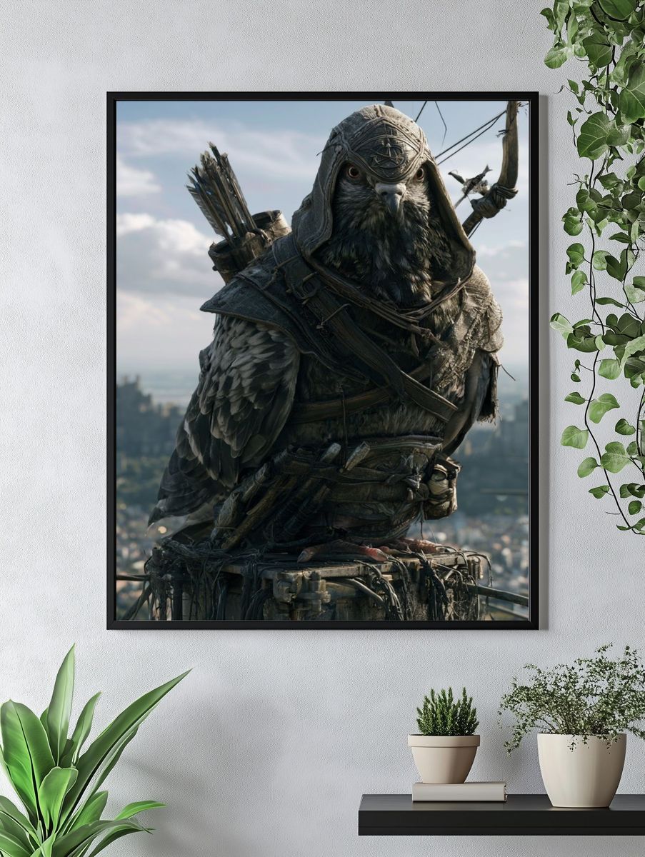 Hooded Owl Archer Fantasy Poster. — room view 4