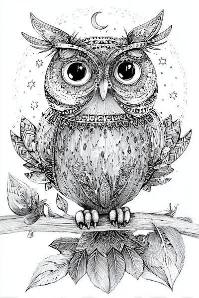 Intricate Owl Illustration Poster. poster