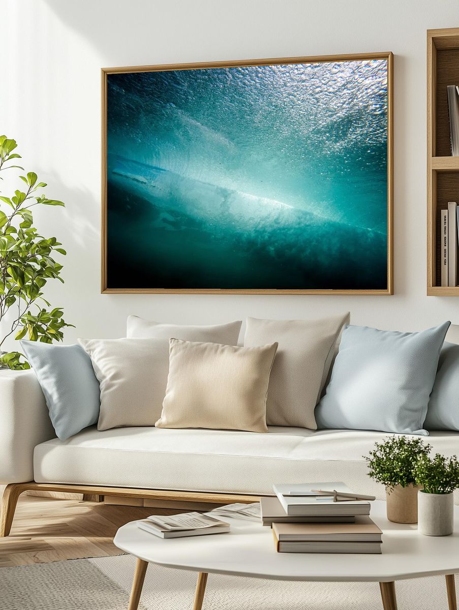 Underwater Wave Photography Poster. — room view 2