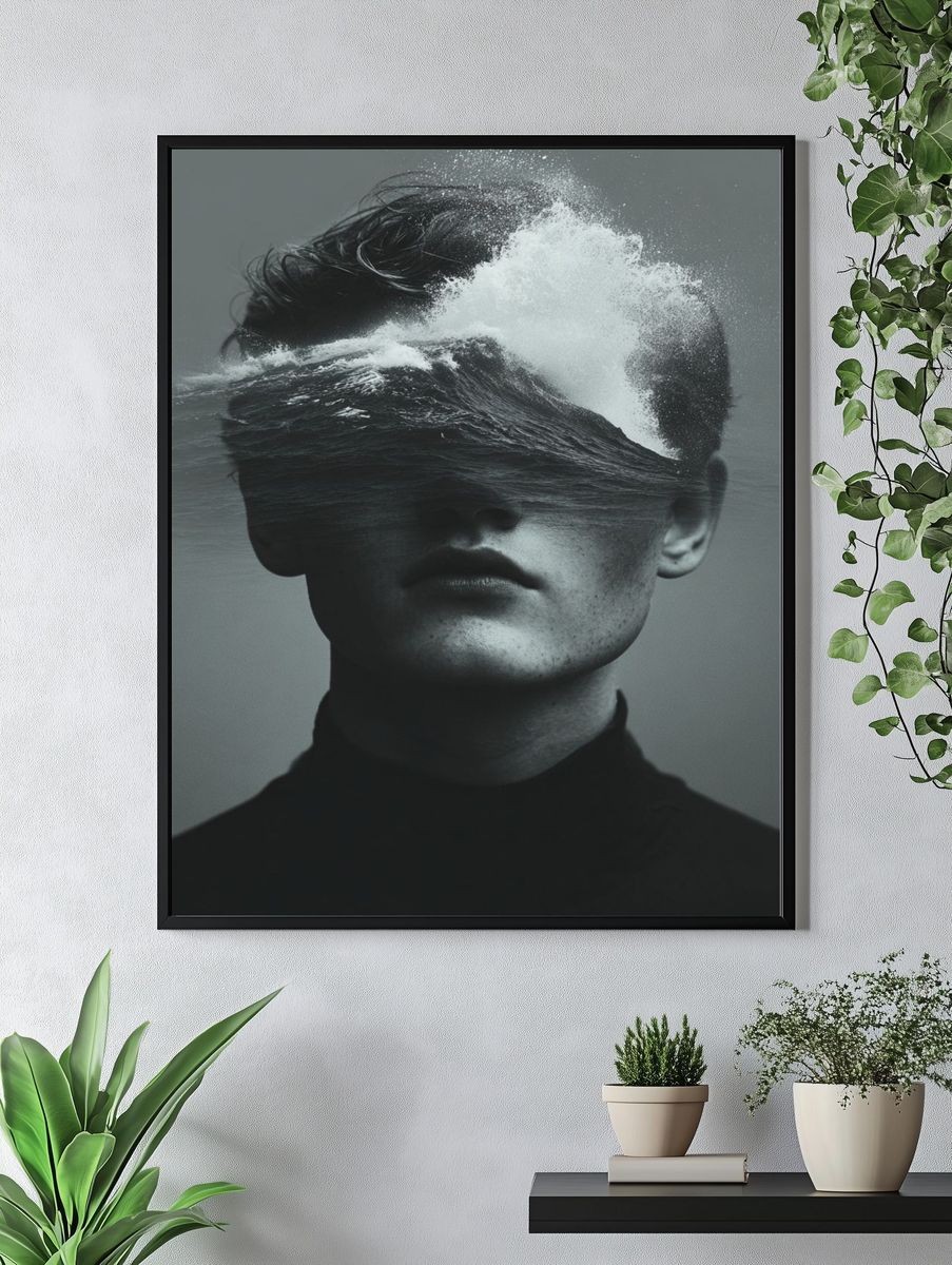 Ocean Wave Portrait Poster. — room view 4