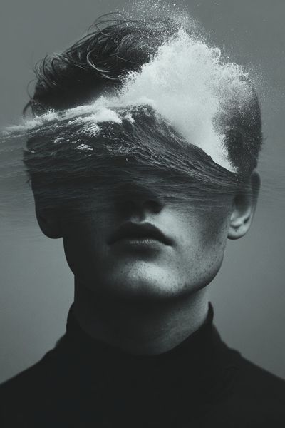 Ocean Wave Portrait Poster. poster