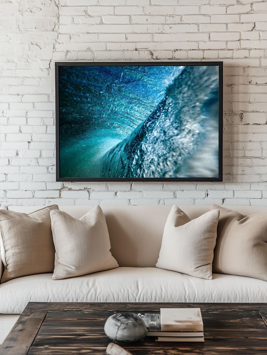 Ocean Wave Tunnel Photography Poster. — room view 1