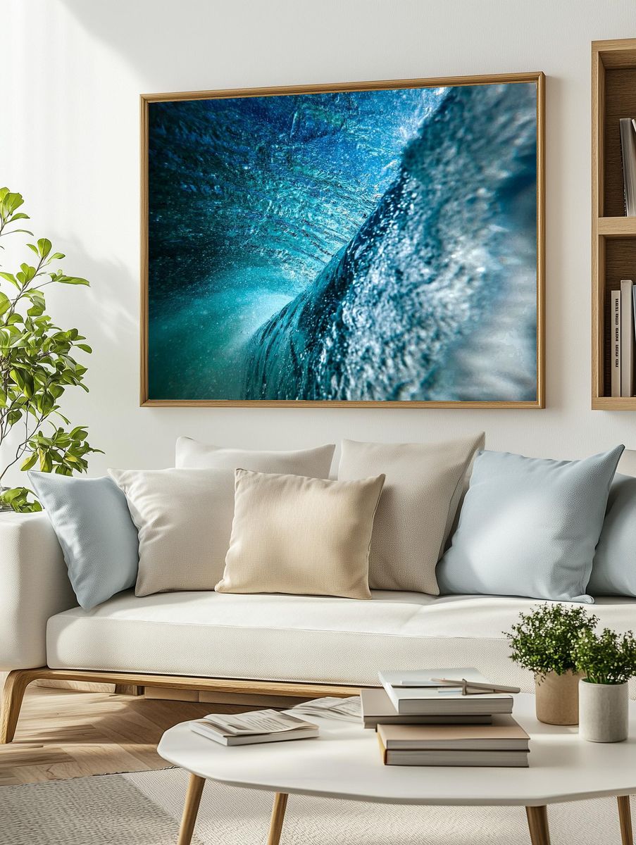 Ocean Wave Tunnel Photography Poster. — room view 2