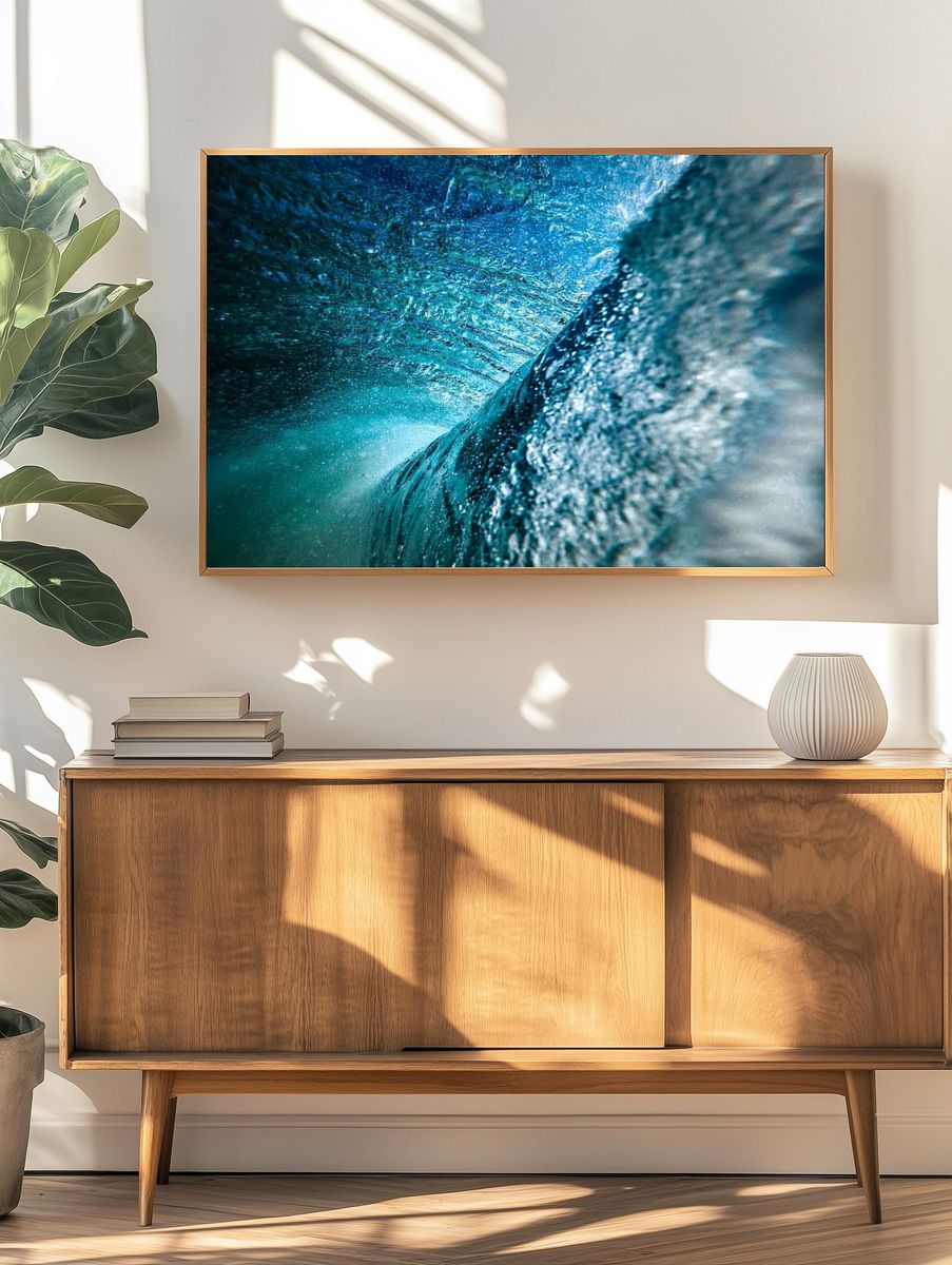 Ocean Wave Tunnel Photography Poster. — room view 3