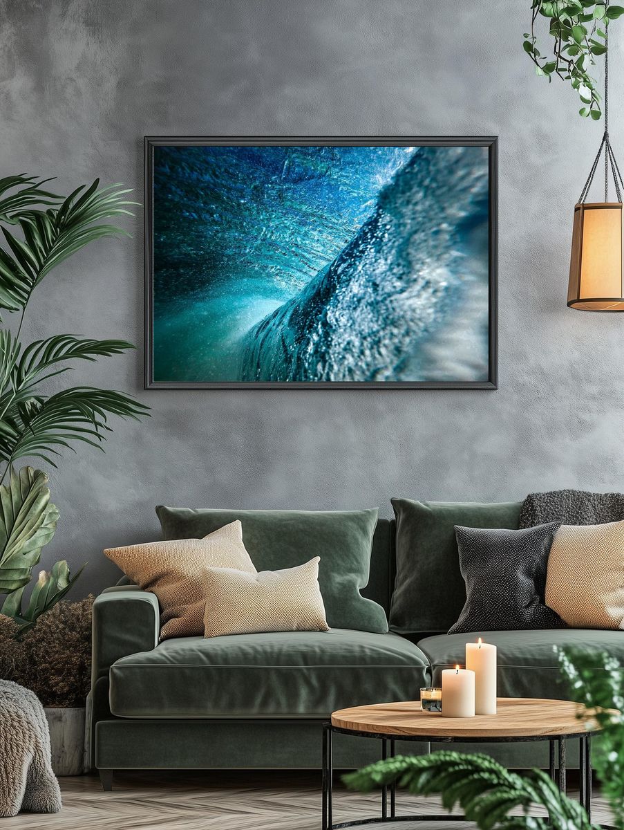 Ocean Wave Tunnel Photography Poster. — room view 4