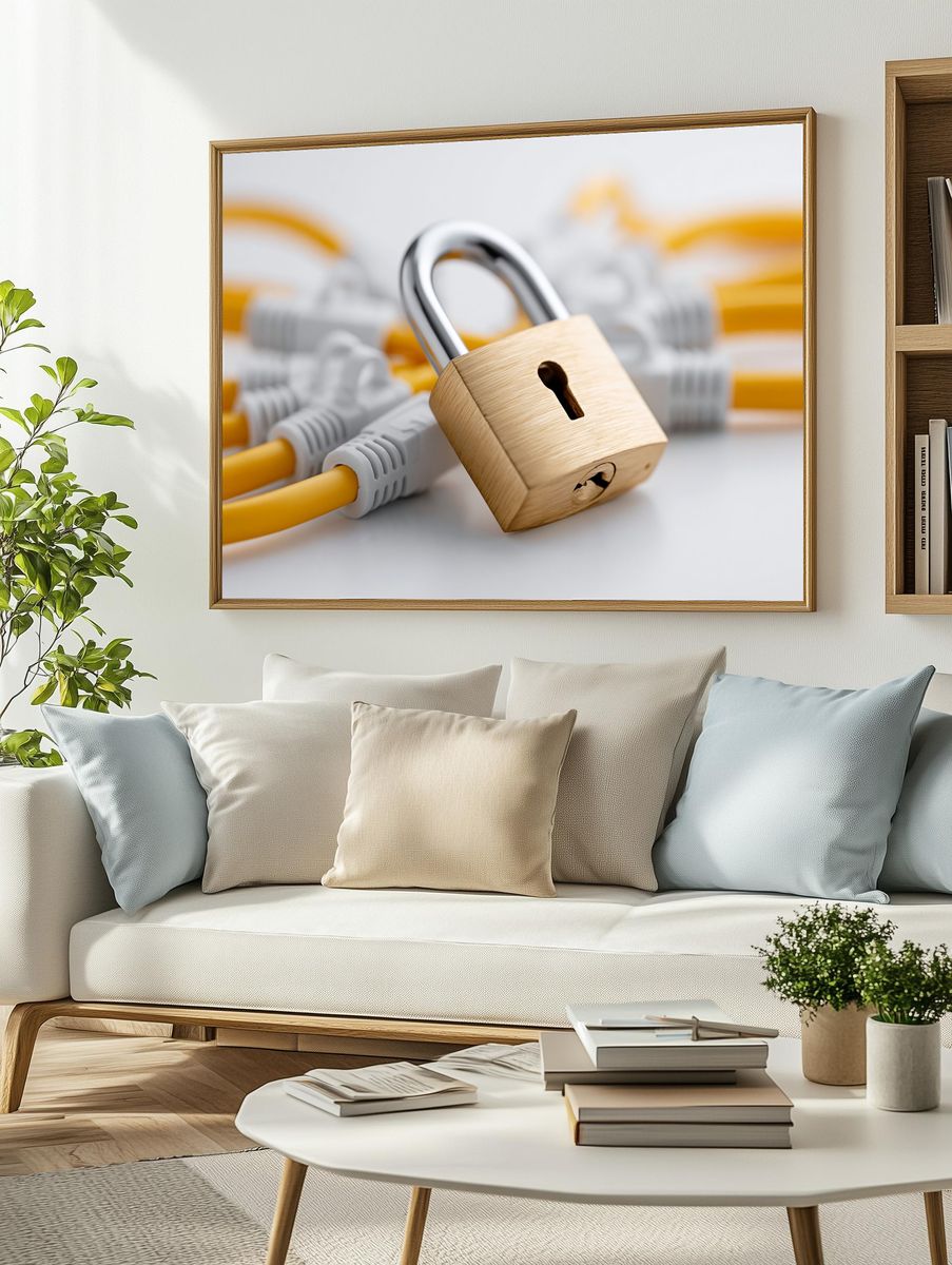 Padlock Security Photography Poster. — room view 2