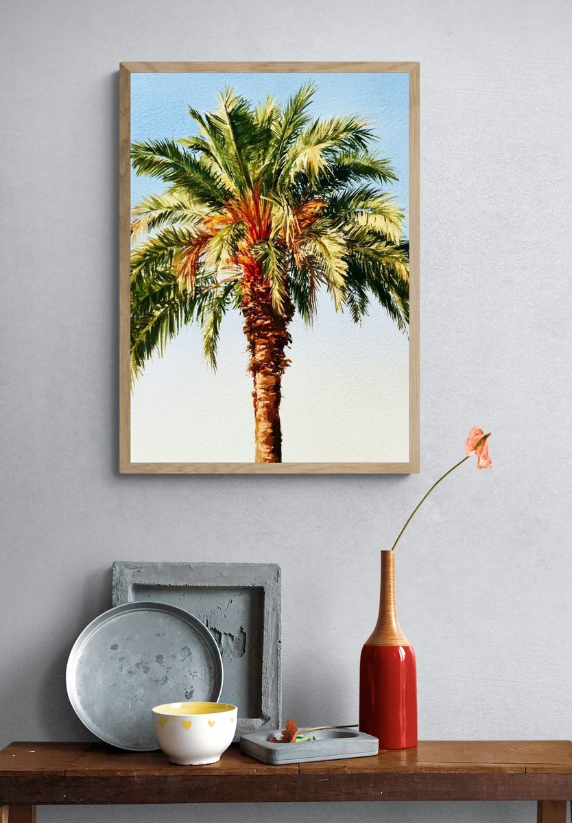 Palm Tree Watercolor Poster. — room view 3