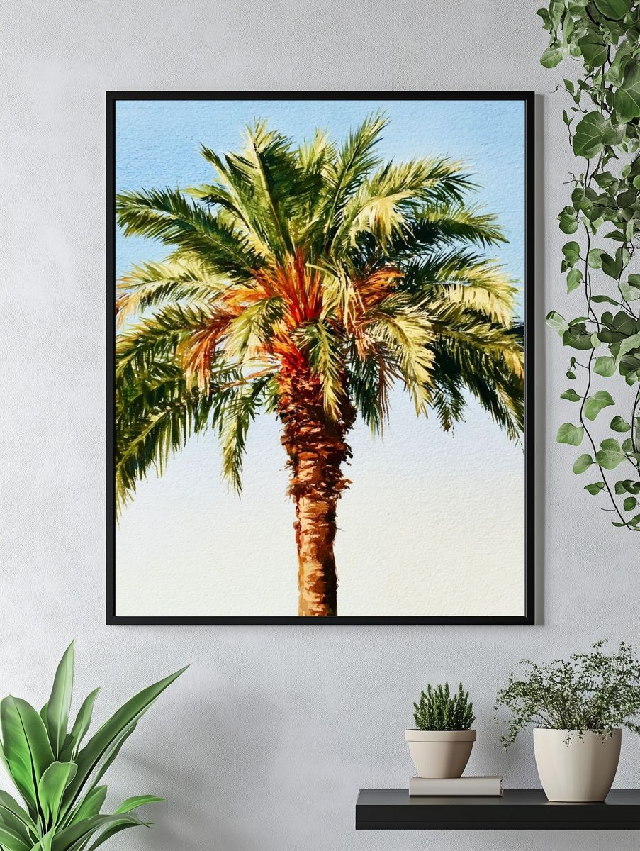 Palm Tree Watercolor Poster. — room view 4