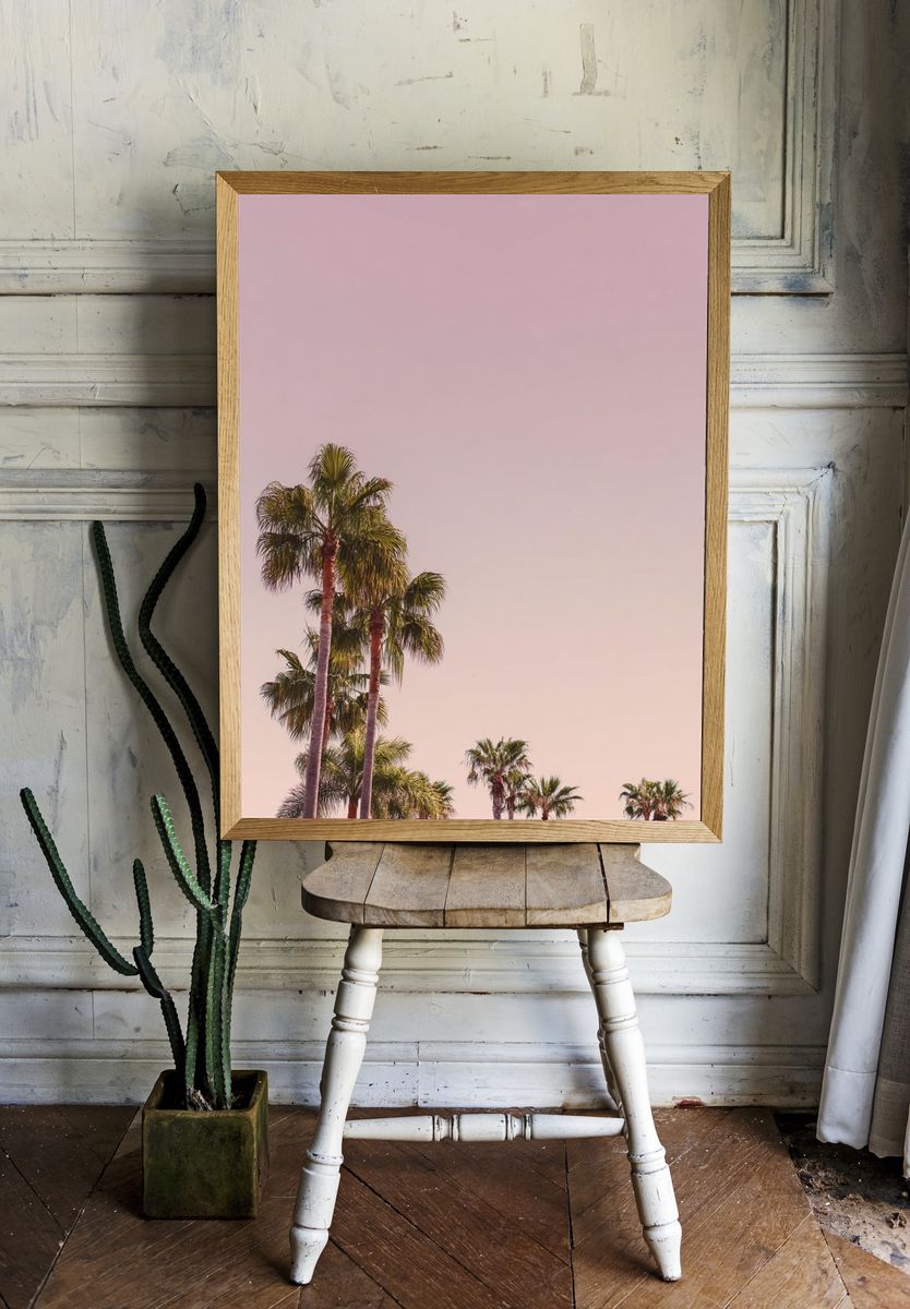 Palm Trees at Sunset Photography Poster. room preview