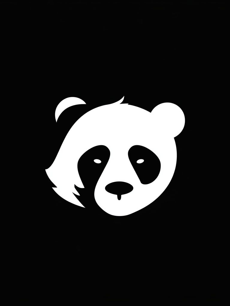 Panda Face Minimalist Print. poster — animals art