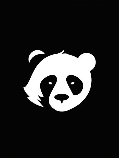 Panda Face Minimalist Print. poster print