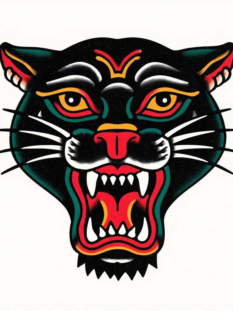 Roaring Panther Illustration Poster. poster — illustration art