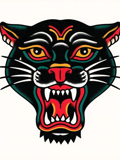 Roaring Panther Illustration Poster. poster