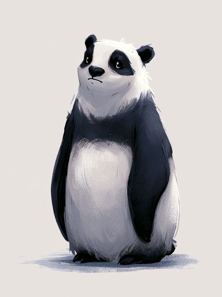 Panda Portrait Illustration Poster. poster detail