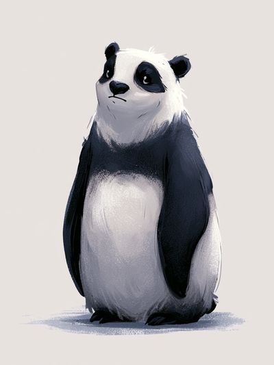 Panda Portrait Illustration Poster. poster