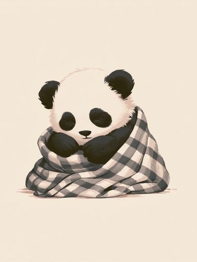 Cozy Panda Illustration Poster. poster