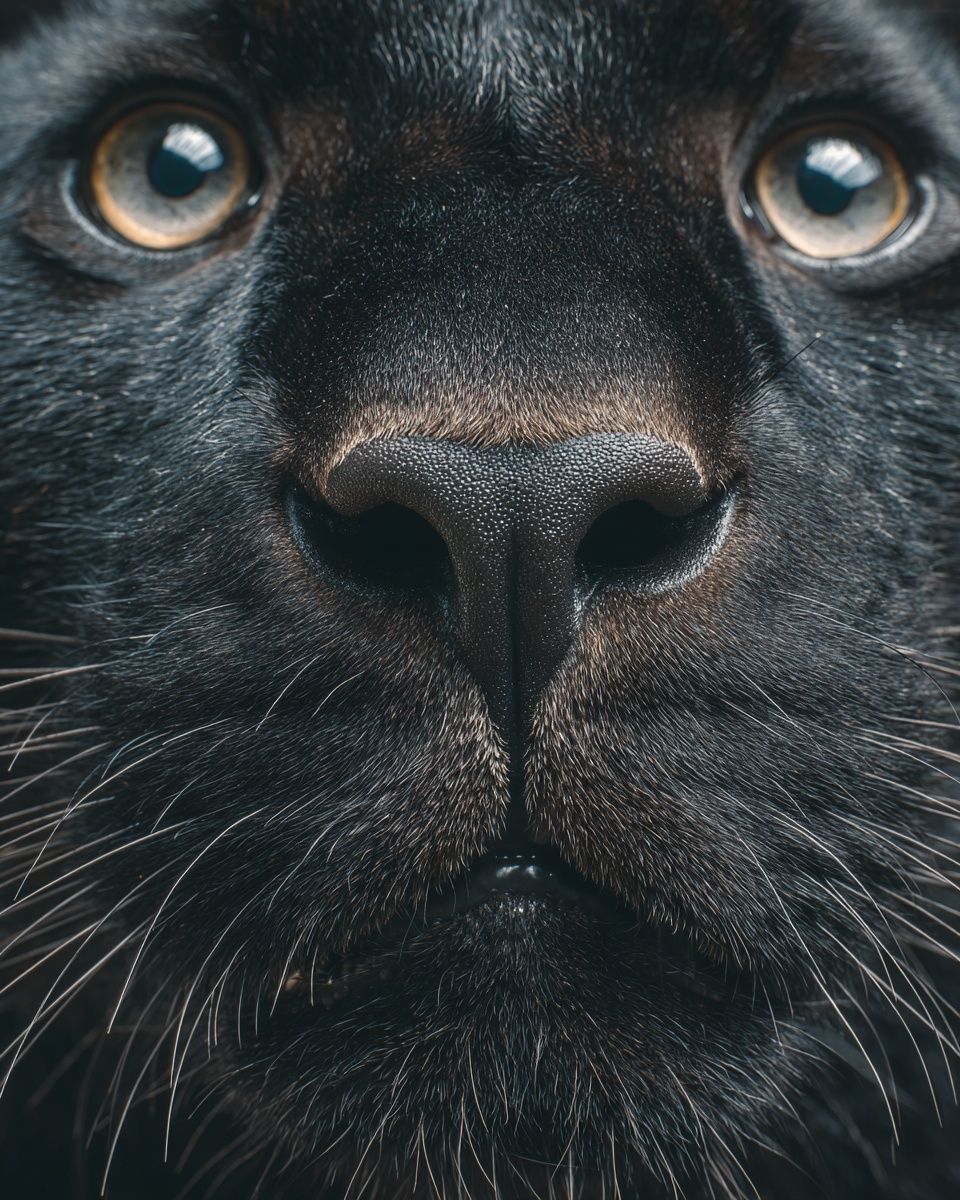 Close-Up Black Panther Photography Poster. poster detail