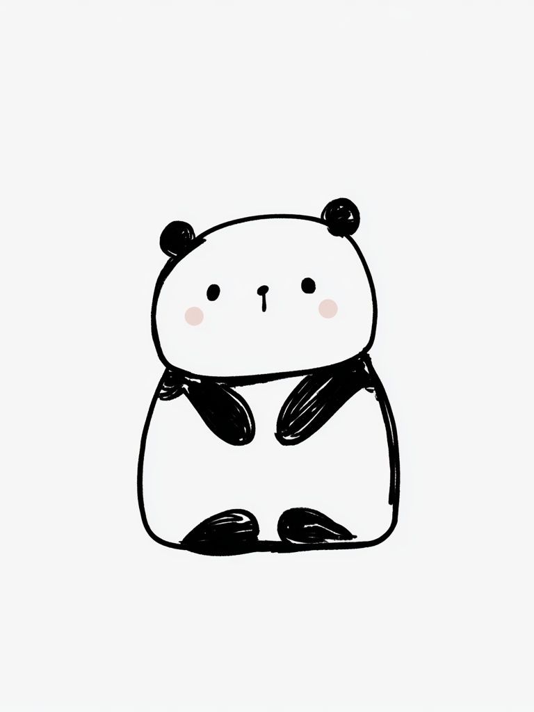 Cute Panda Minimalist Poster. poster detail