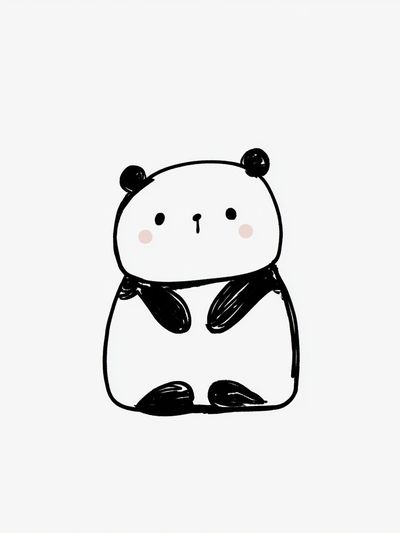 Cute Panda Minimalist Poster. poster