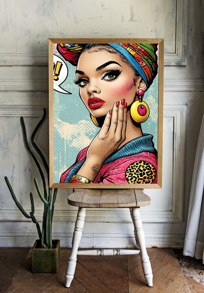 Pop Art Fashion Portrait Poster. — room view 1