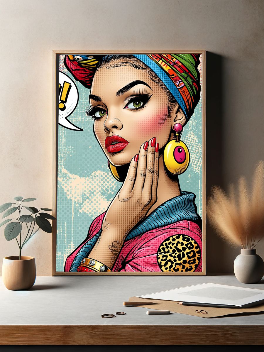 Pop Art Fashion Portrait Poster. — room view 2