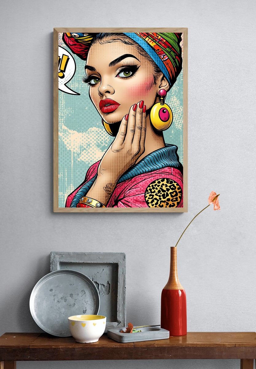 Pop Art Fashion Portrait Poster. — room view 3