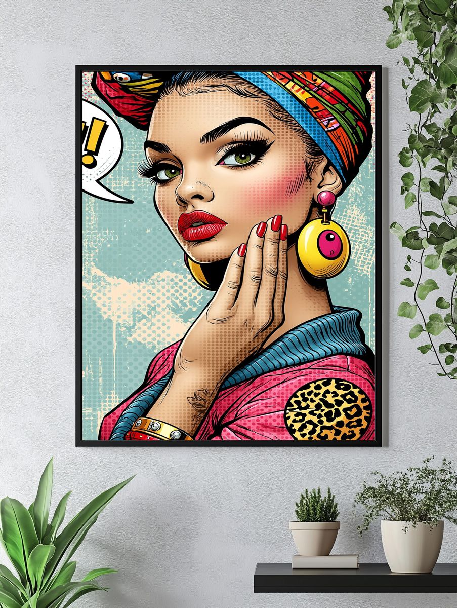 Pop Art Fashion Portrait Poster. — room view 4
