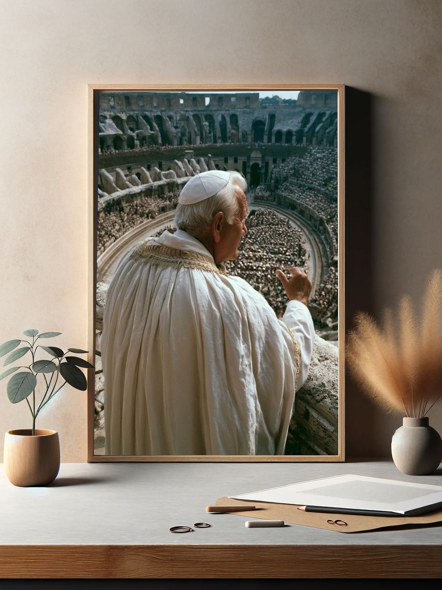 Pope at the Colosseum Photography Poster. — room view 2