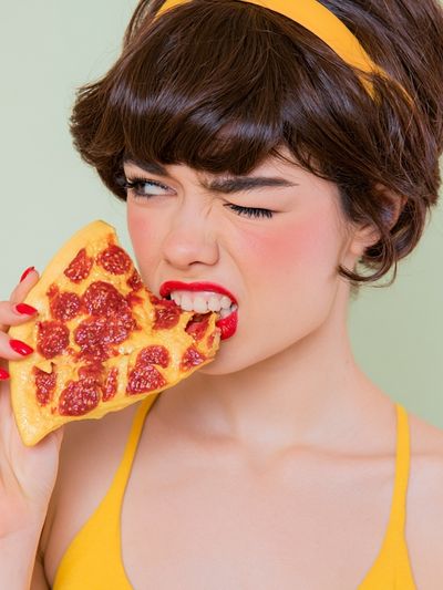 Pop Art Pizza Portrait Poster.