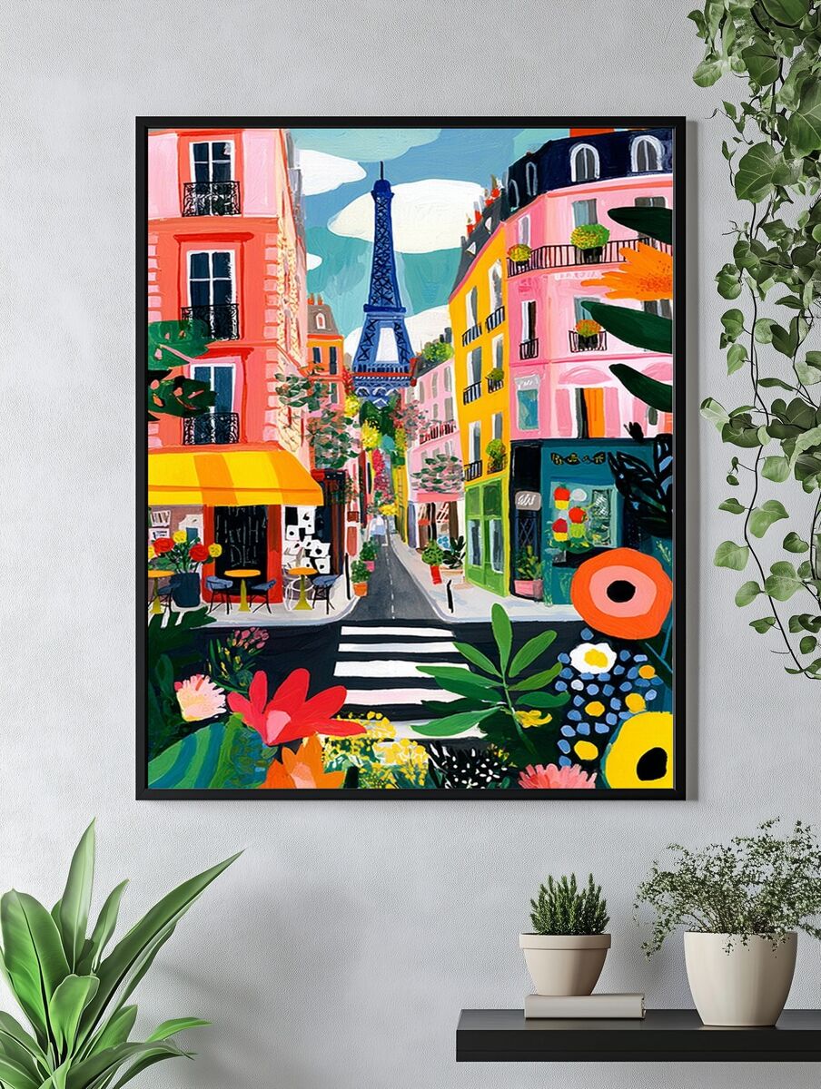 Parisian Street Scene — Illustration Print. — room view 4