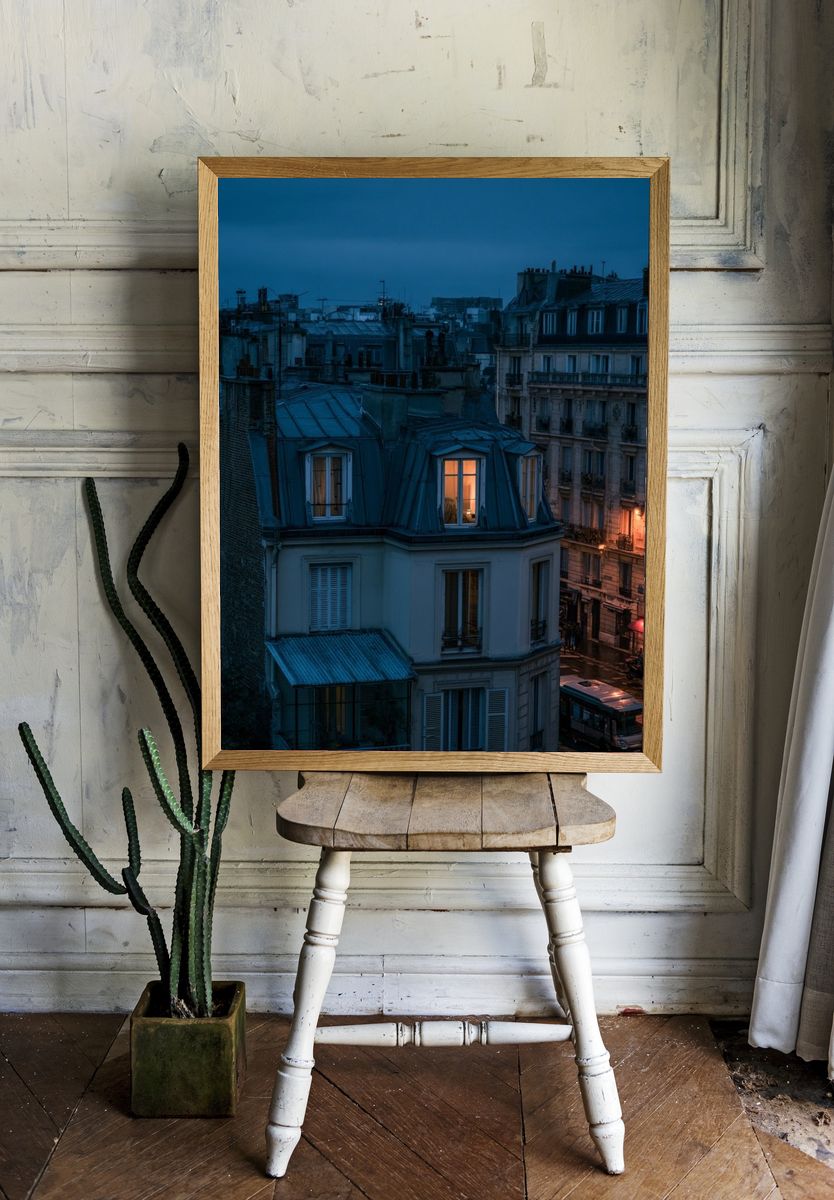 Paris Rooftops at Dusk Poster. room preview