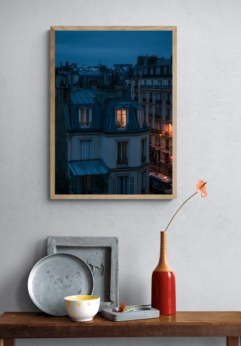Paris Rooftops at Dusk Poster. — room view 3