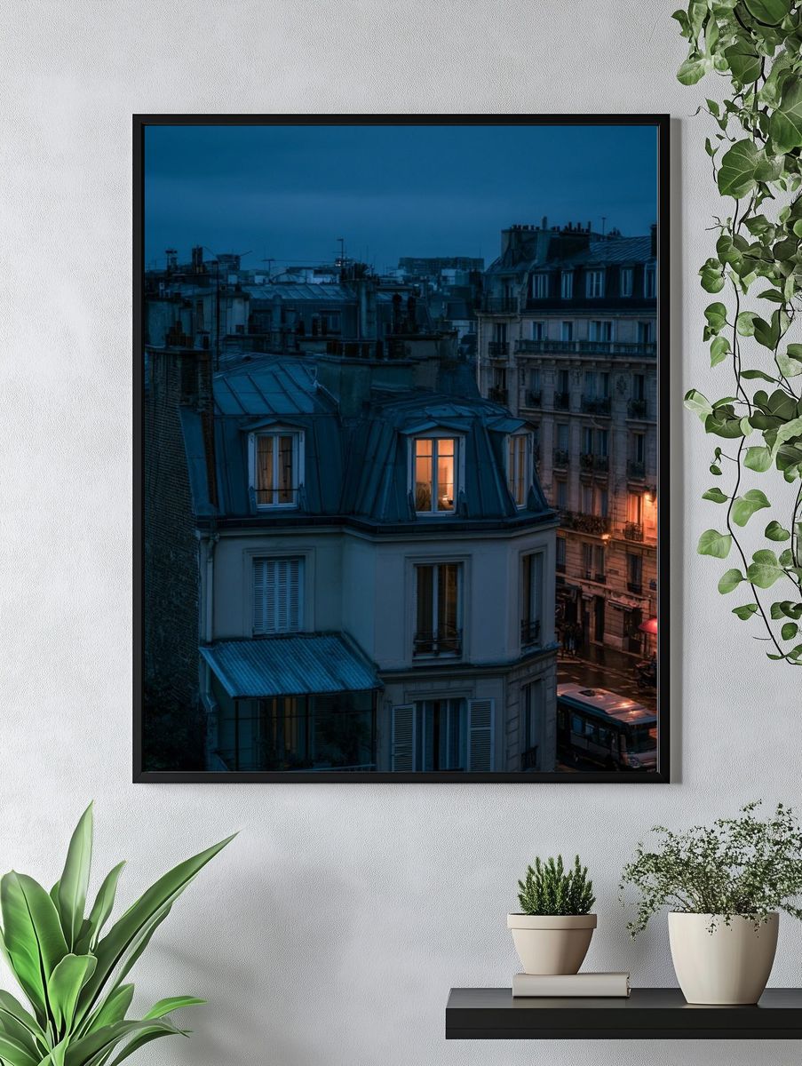 Paris Rooftops at Dusk Poster. — room view 4