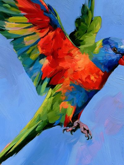 Colorful Parrot Painting Poster. poster
