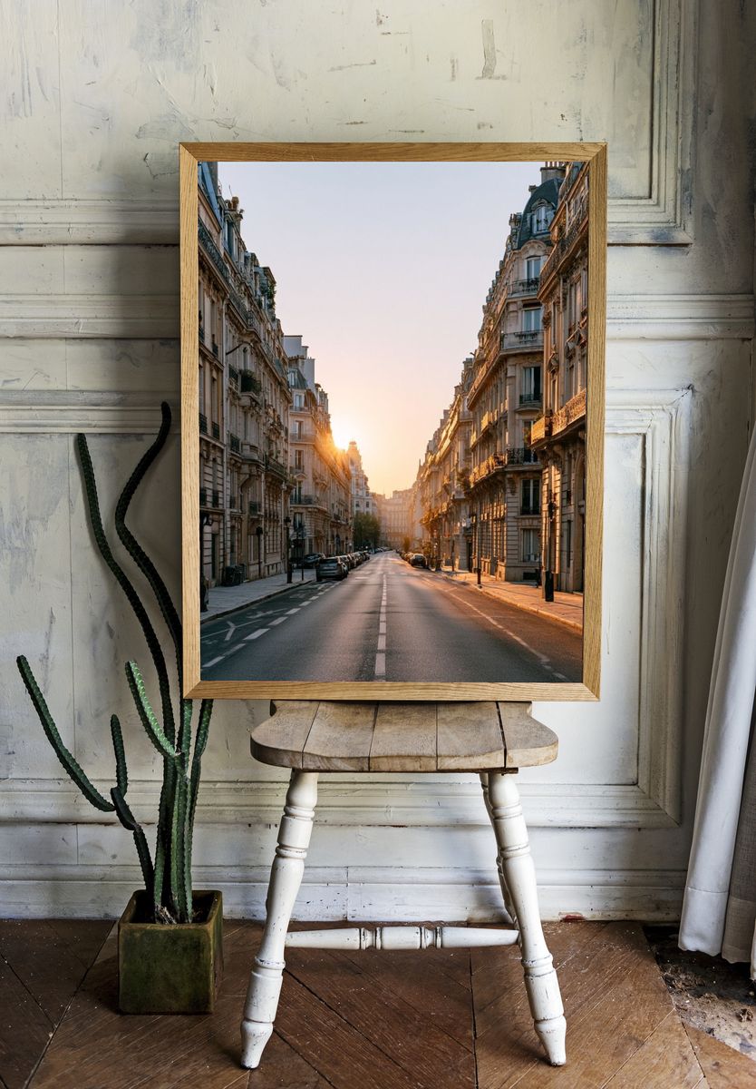 Paris Sunrise Street Photography Poster. — room view 1