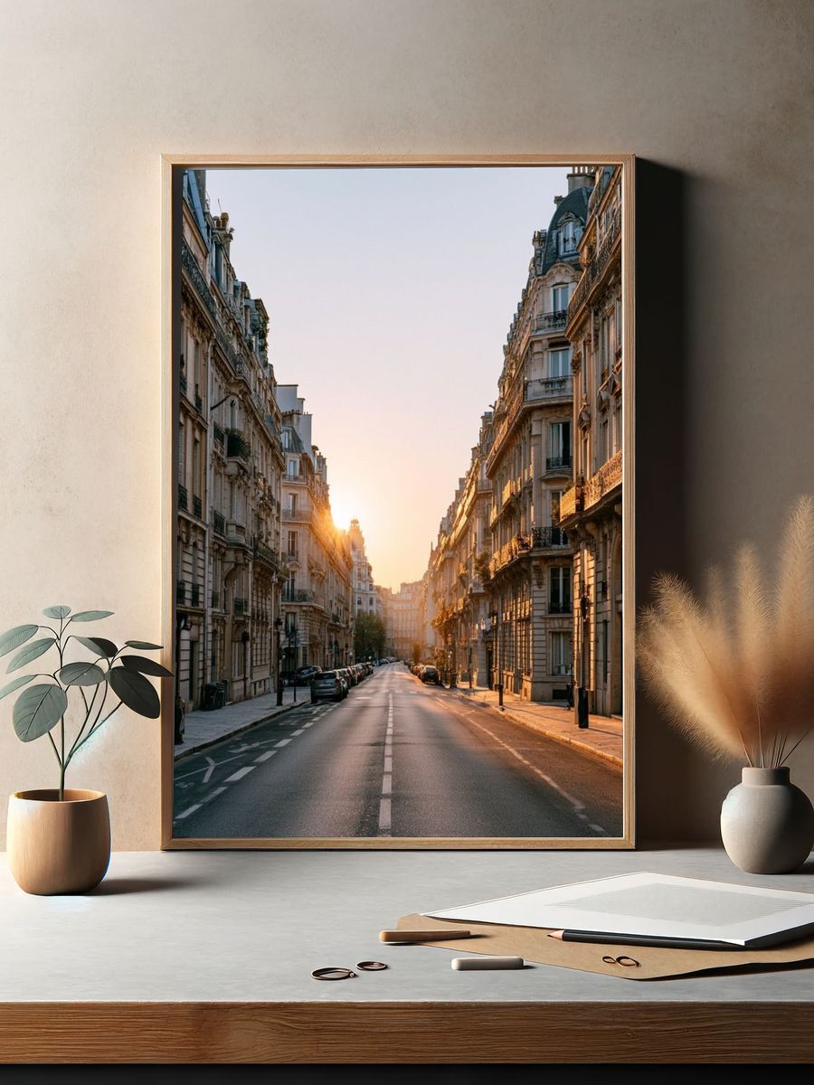 Paris Sunrise Street Photography Poster. — room view 2