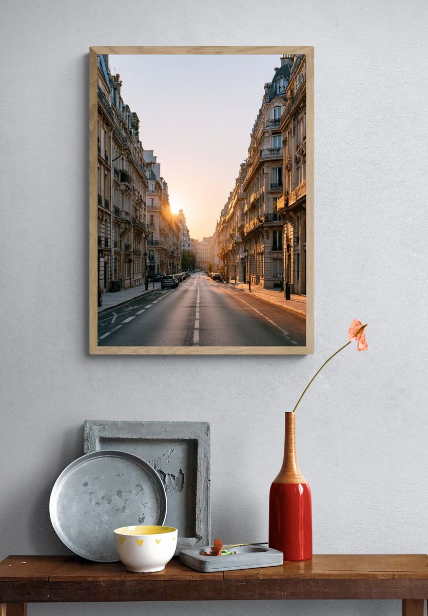 Paris Sunrise Street Photography Poster. — room view 3