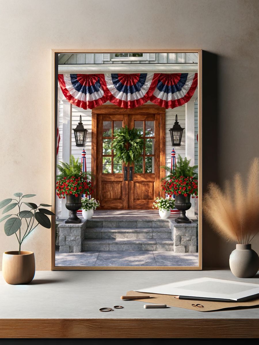 Patriotic Front Porch Photography Poster. — room view 2