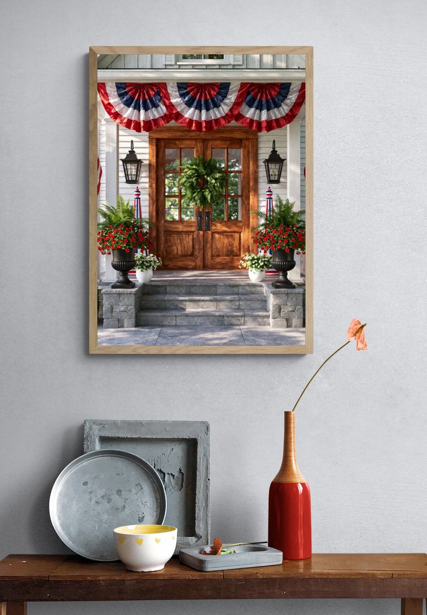 Patriotic Front Porch Photography Poster. — room view 3