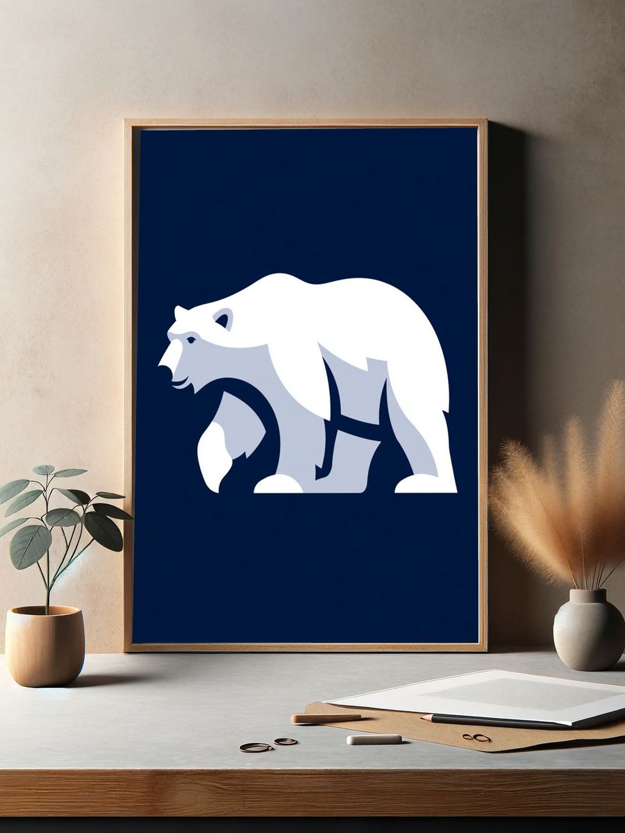 Polar Bear Minimalist Poster. — room view 2