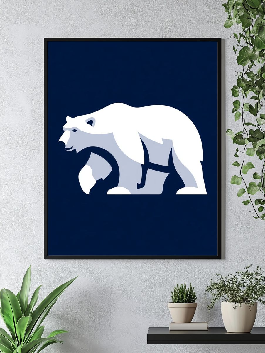 Polar Bear Minimalist Poster. — room view 4